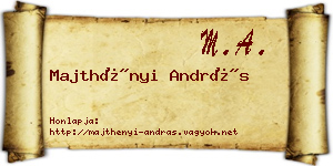 Majthényi András névjegykártya